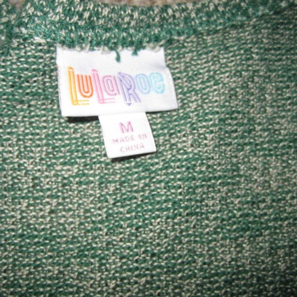 Lularoe Green Knit Joy Vest - Picture 3 of 7